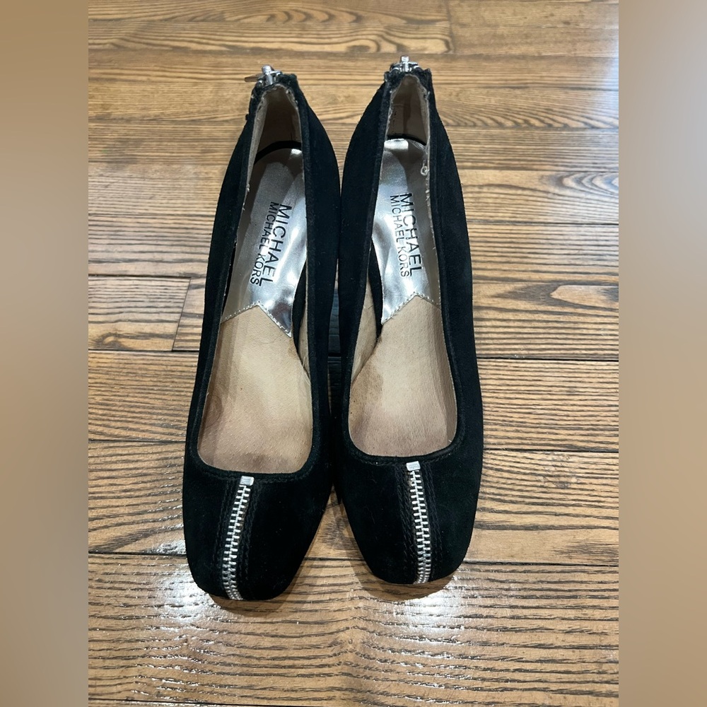 Michael by Michael Kors suede and zipper wedge heels